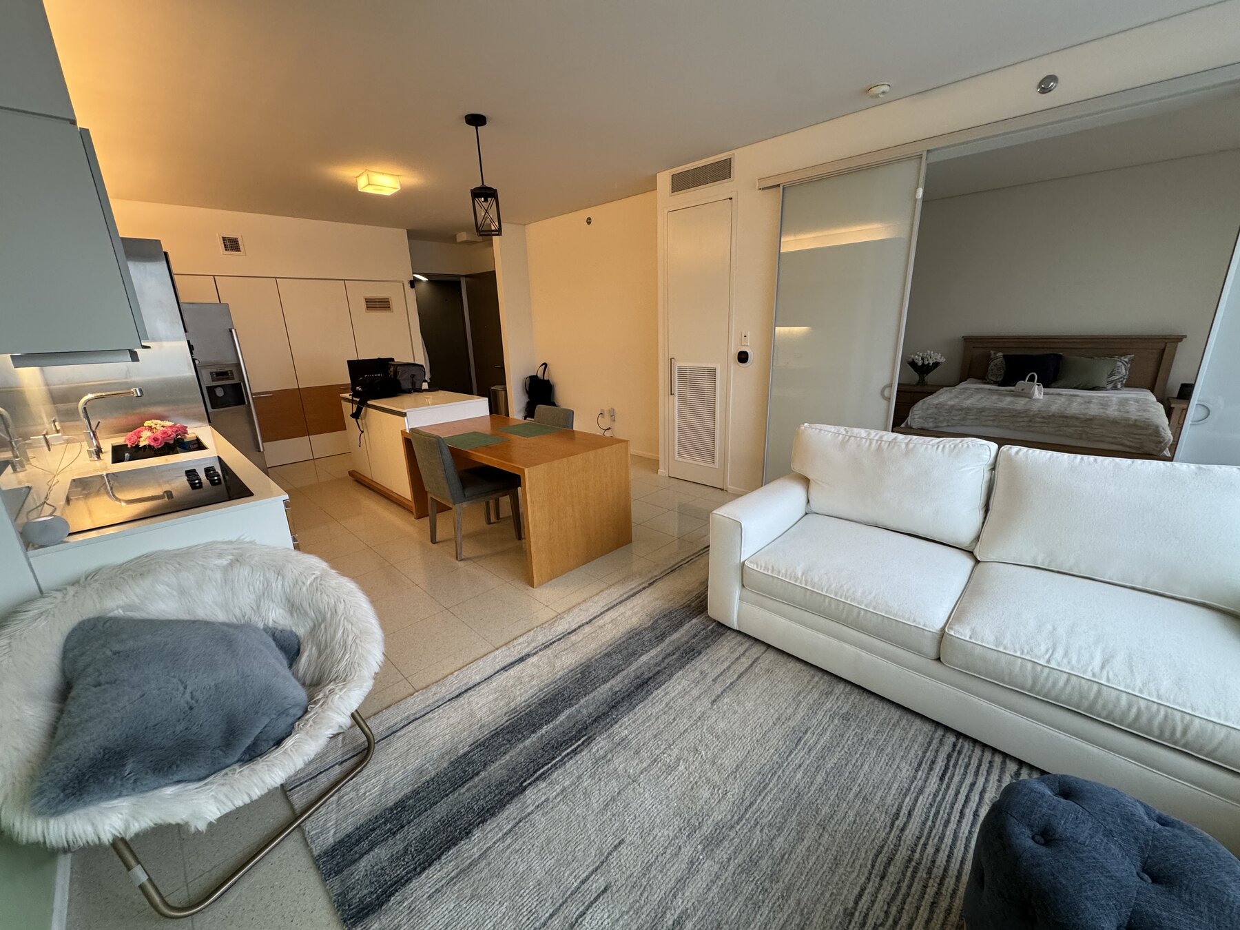 Living, dining and kitchen